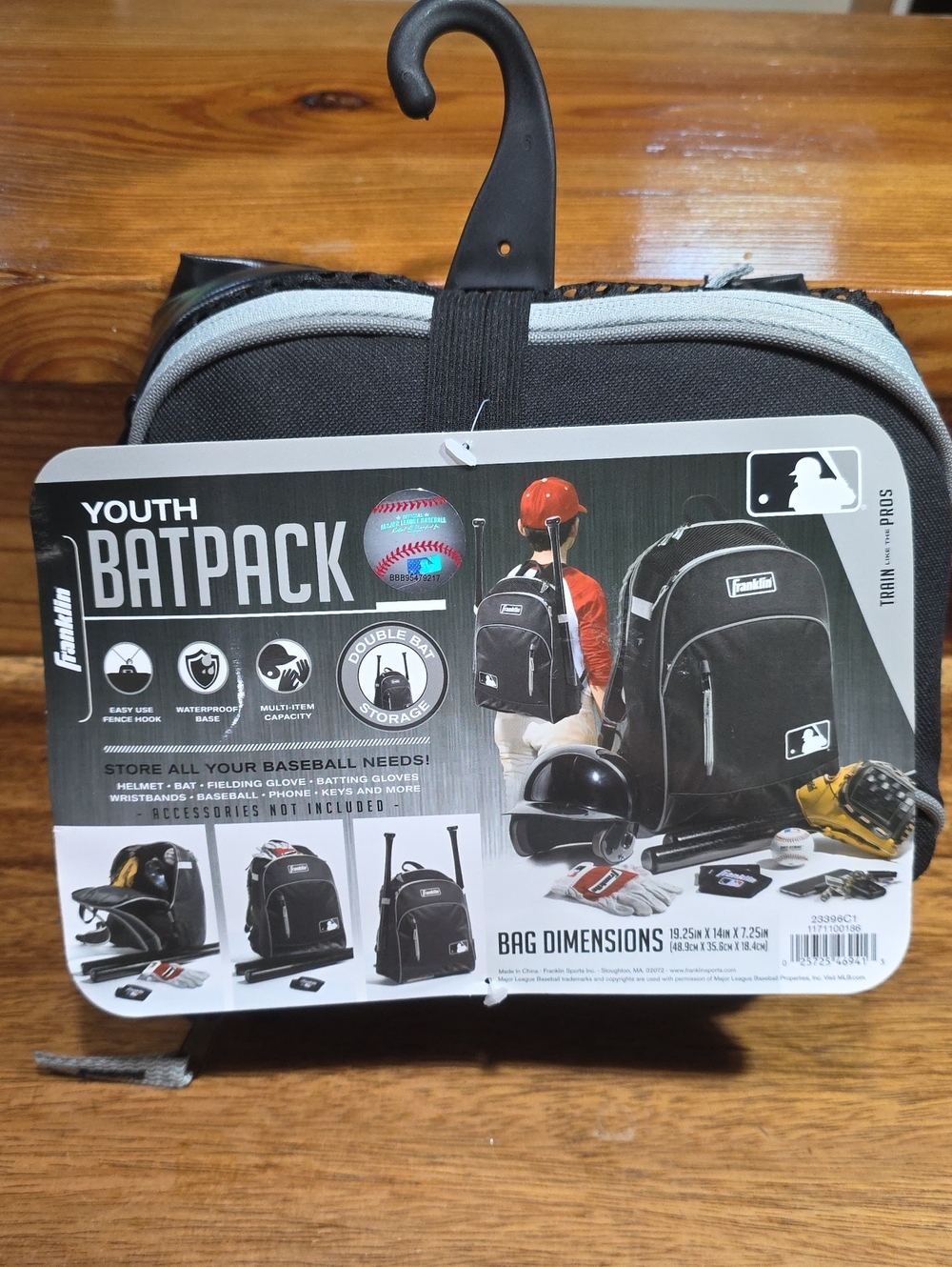 Franklin Youth Batpack Baseball Backpack - Black